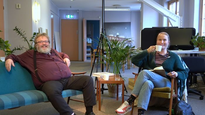 Anders Kipperud og Hildur Kristinsdottir i samtale