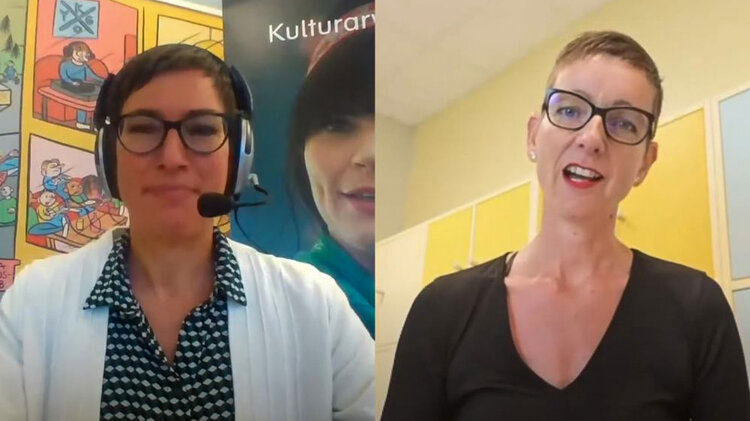 Bente Aster og Ingvild Onsøien Strøm – skjermdump fra webinar.