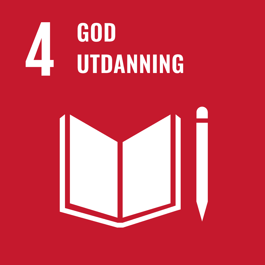 Grafikk av FNs Bærekraftsmål 4
