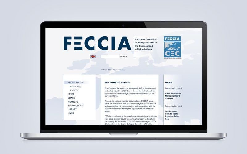 Her ser du logoen til FECCIA, en organisasjon som organiserer mange ledere i EU-land.