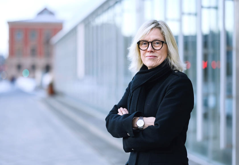 Portrettbilde av Helle Christin Nyhuus, leder i Norsk Lektorlag. Foto: Fartein Rudjord.