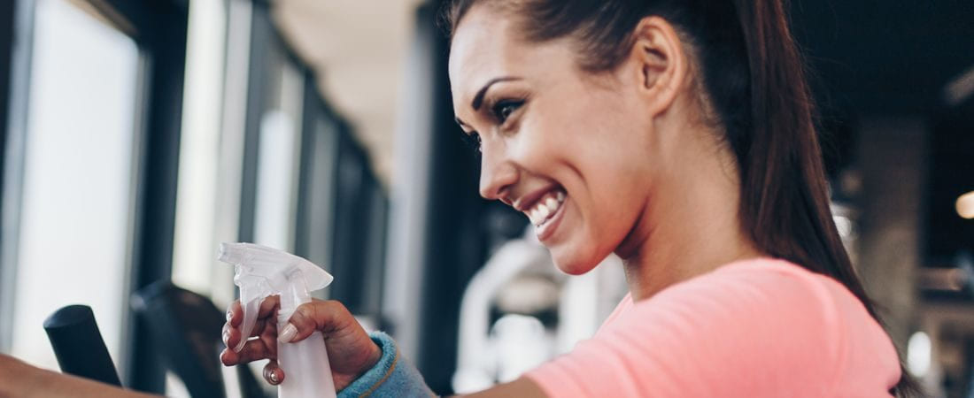 Rengöring av träningsutrustning från Technogym