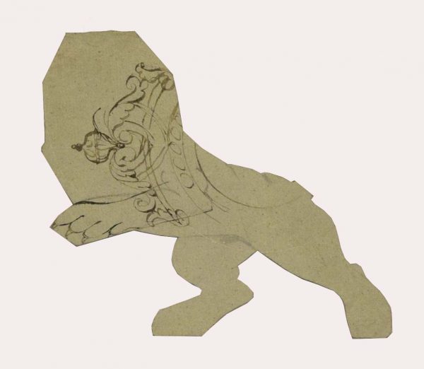 En pappersschablon i form av ett lejon