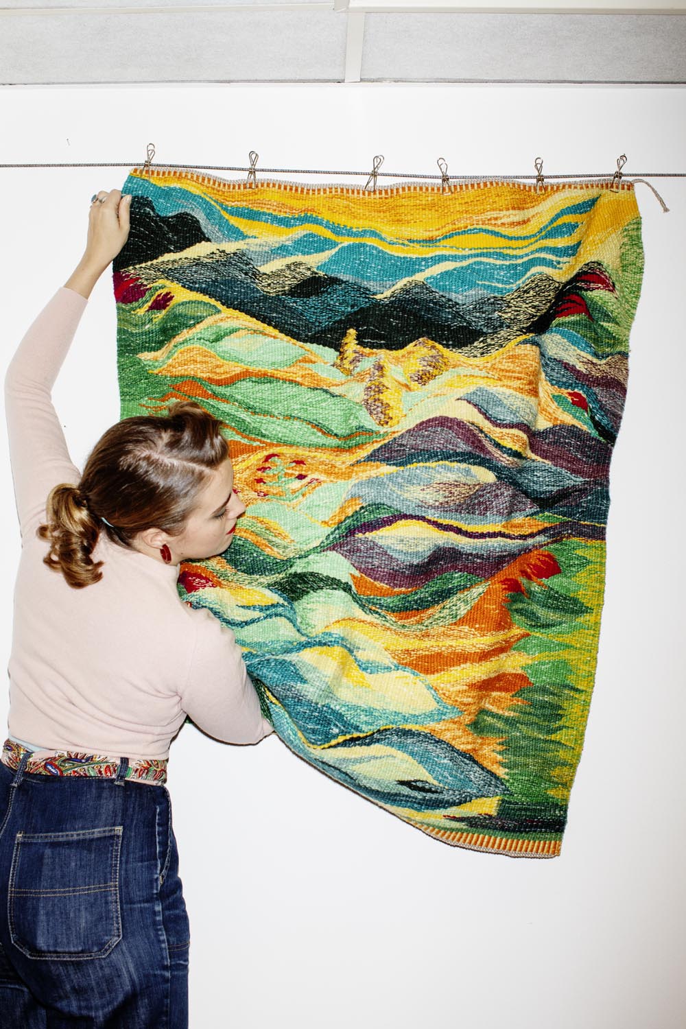 Miriam Parkman, textilkonstnär. ”Rocío y los colores fuertes/Teotitlán” foto Ylva Sundgren